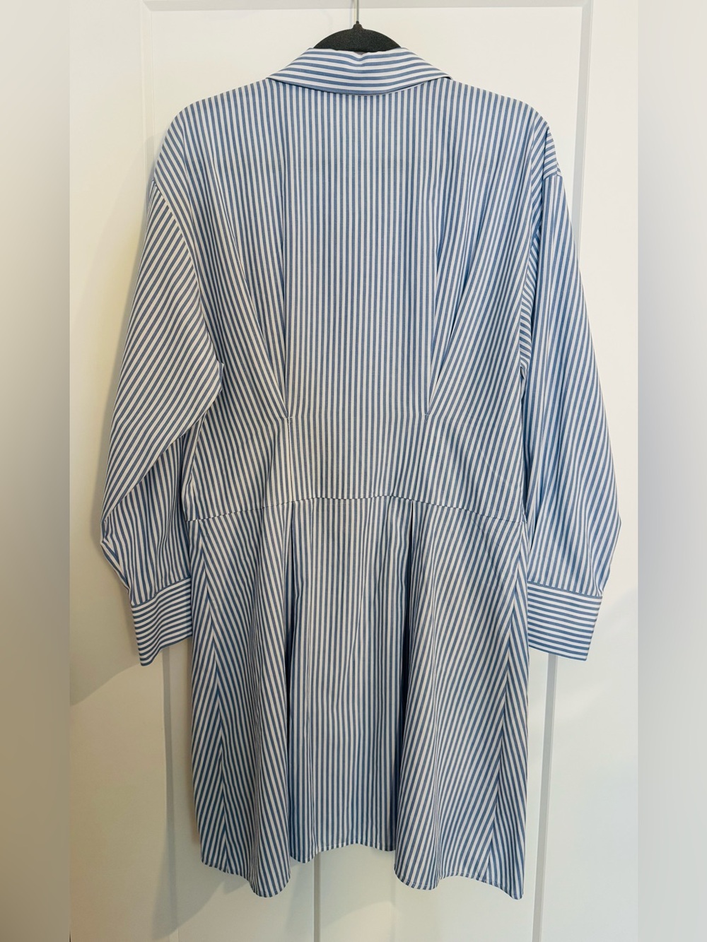 Abercrombie & Fitch Blue Pleated Long Sleeve Shirt Dress Size Large Tall NWT - Picture 4 of 10